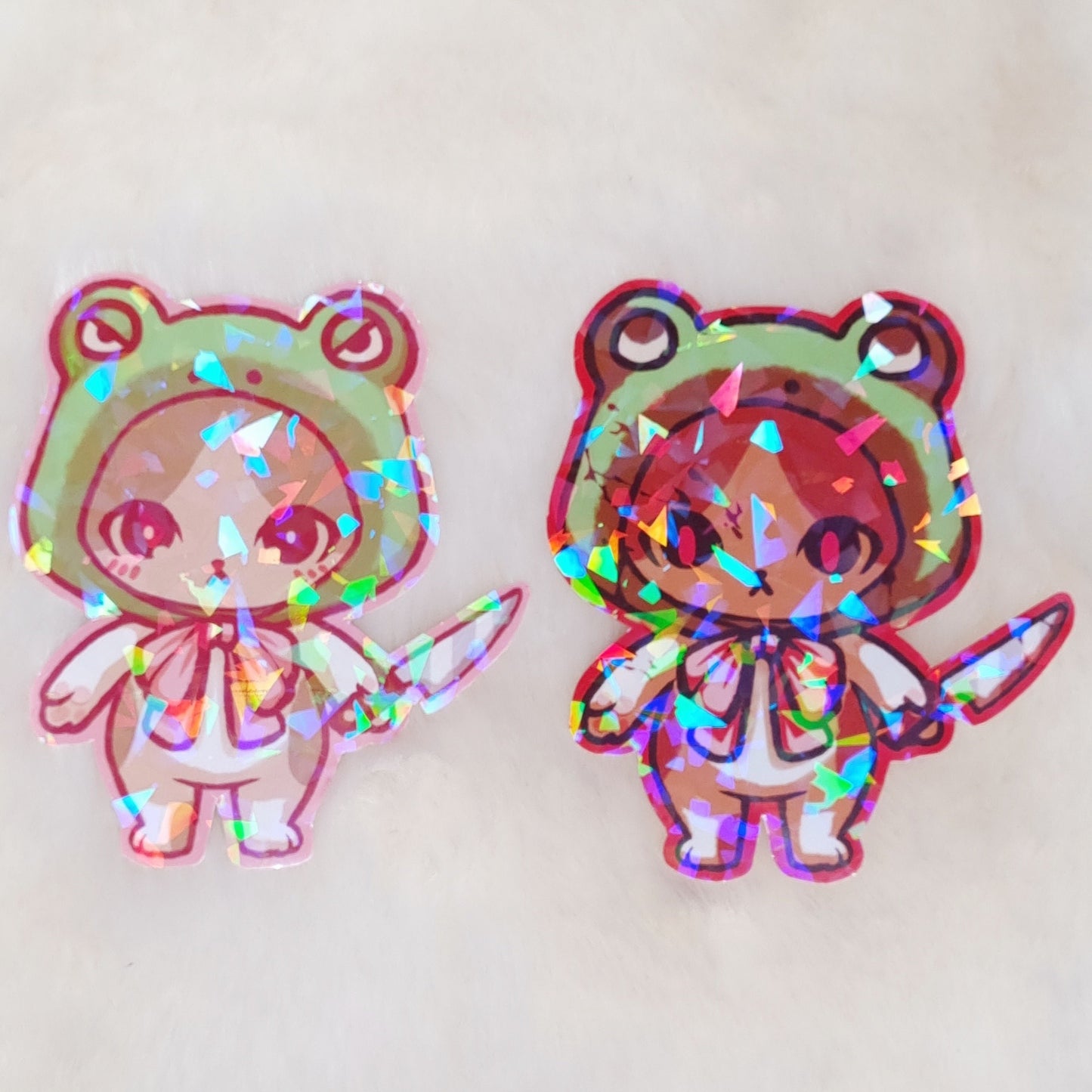 Frog Cat Kiss Cut Vinyl Stickers