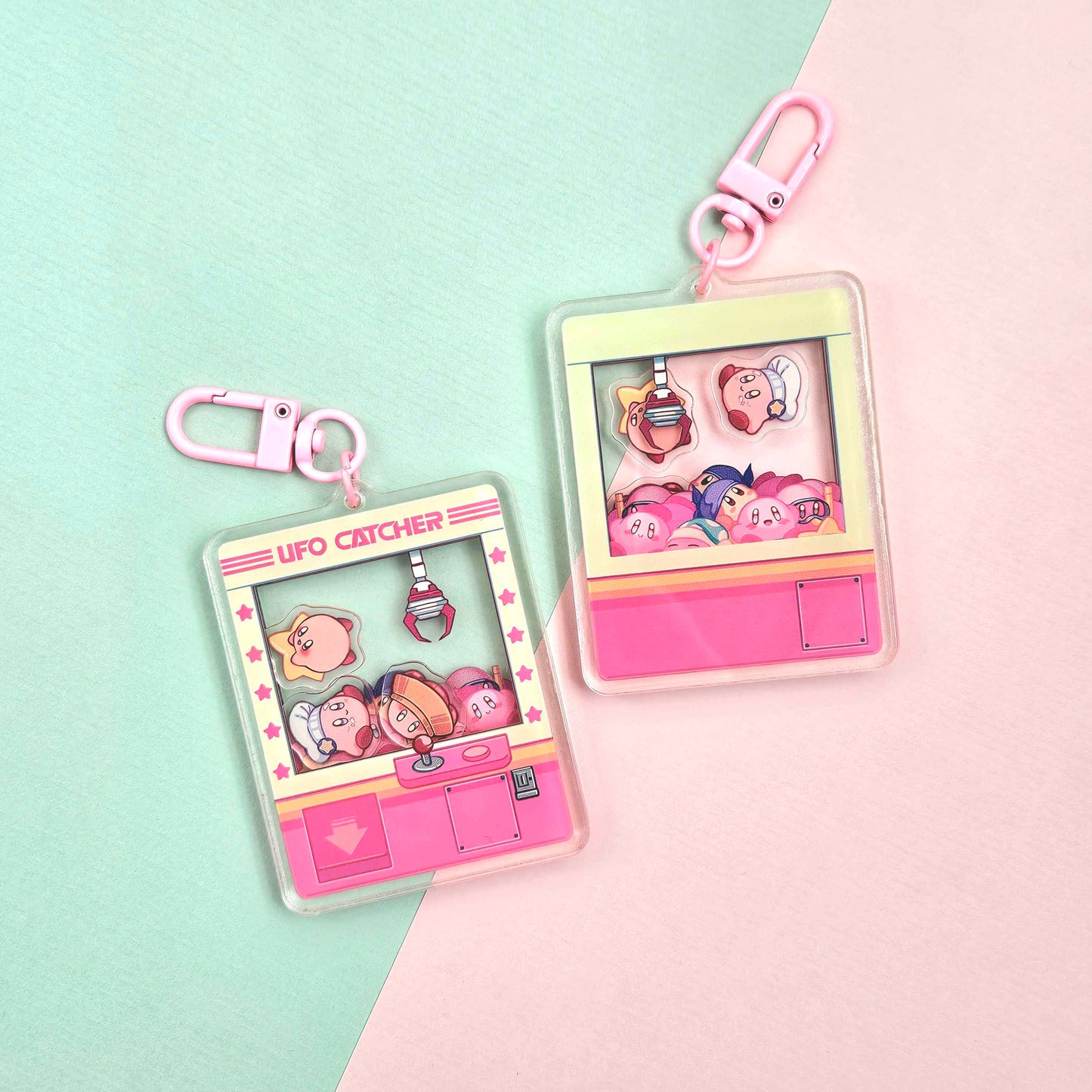 Kirby UFO Catcher Acrylic Shaker Charm (Double Sided)