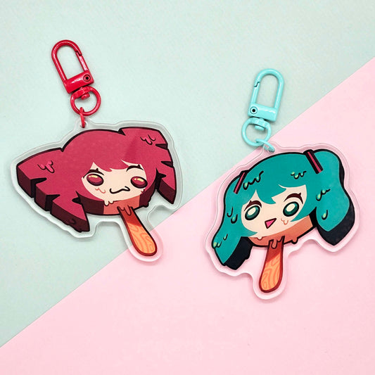 Miku and Teto Popsicle 6.6x6.68cm Acrylic Charms