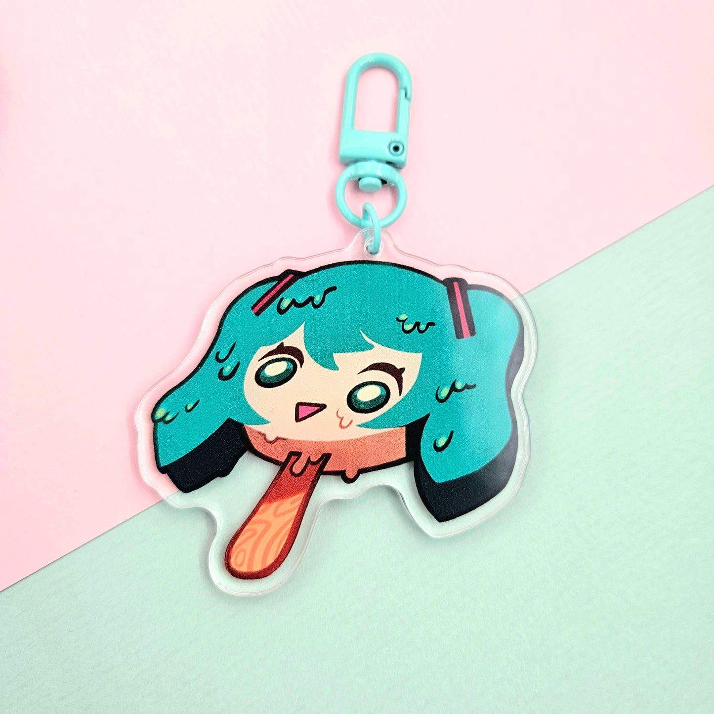 Miku and Teto Popsicle 6.6x6.68cm Acrylic Charms