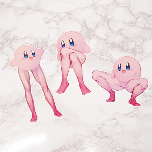 Kirby Kiss cut Vinyl Stickers